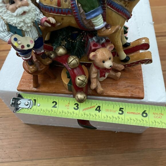 Fitz and Floyd Happy Holidays Stocking Holder 2004 Santa Elf Christmas Tree - Picture 9 of 16